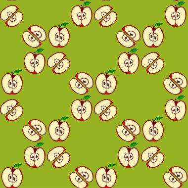 Kırmızı elma ile vektör seamless modeli 