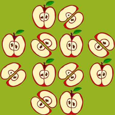 Kırmızı elma ile vektör seamless modeli 