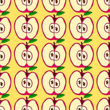 Kırmızı elma ile vektör seamless modeli 