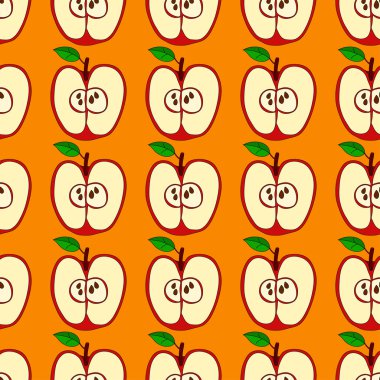 Kırmızı elma ile vektör seamless modeli 