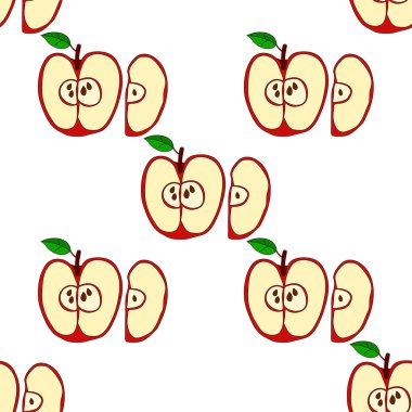 Kırmızı elma ile vektör seamless modeli 