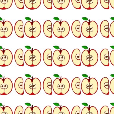 Kırmızı elma ile vektör seamless modeli 