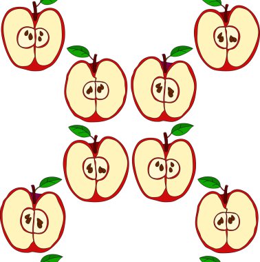 Kırmızı elma ile vektör seamless modeli 