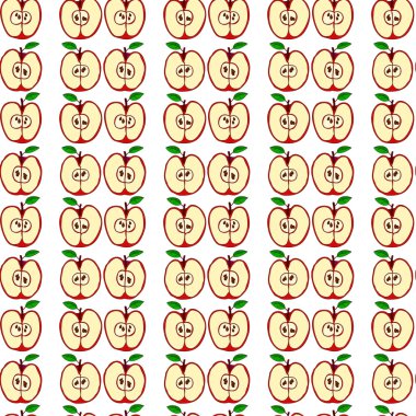 Kırmızı elma ile vektör seamless modeli 