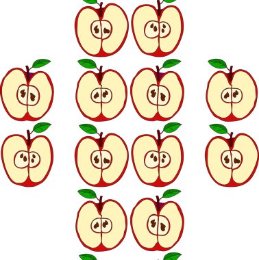 Kırmızı elma ile vektör seamless modeli 