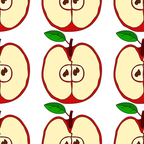 Kırmızı elma ile vektör seamless modeli 