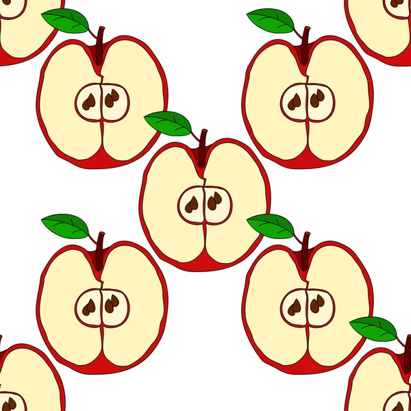 De naadloze patroon vector met rode appels — Stockvector