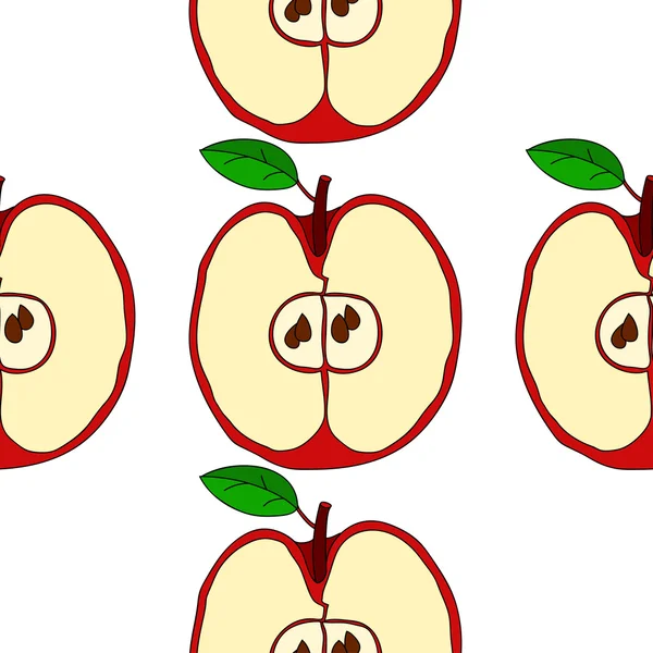 Modèle sans couture vectoriel avec des pommes rouges — Image vectorielle