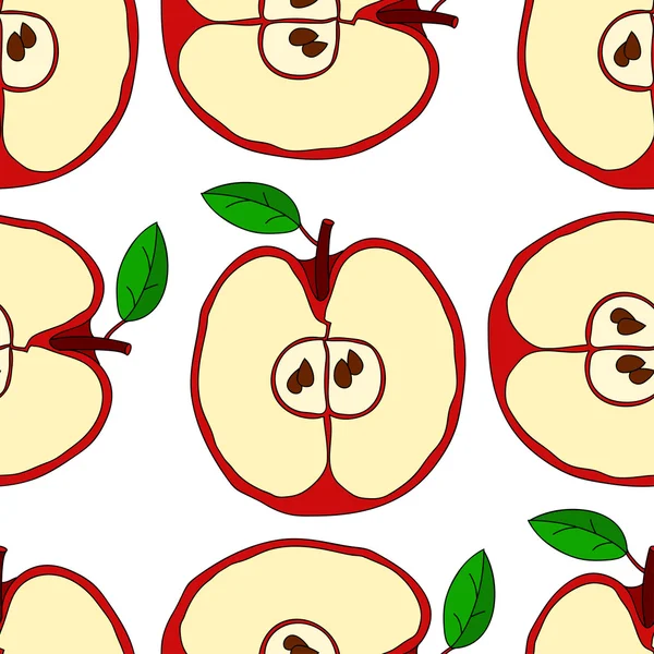 赤いリンゴとシームレスなパターン ベクトル — ストックベクタ