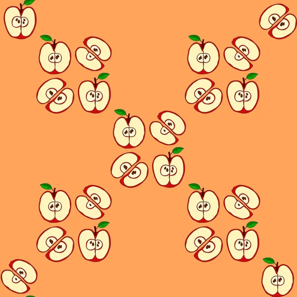 Kırmızı elma ile vektör seamless modeli 