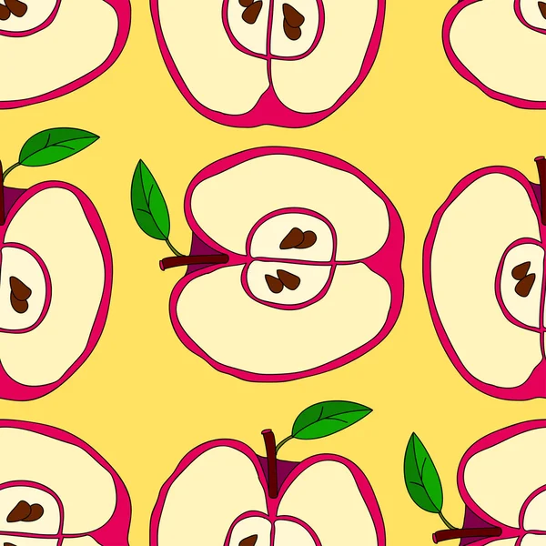 Kırmızı elma ile vektör seamless modeli 