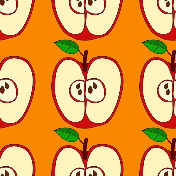 Kırmızı elma ile vektör seamless modeli 