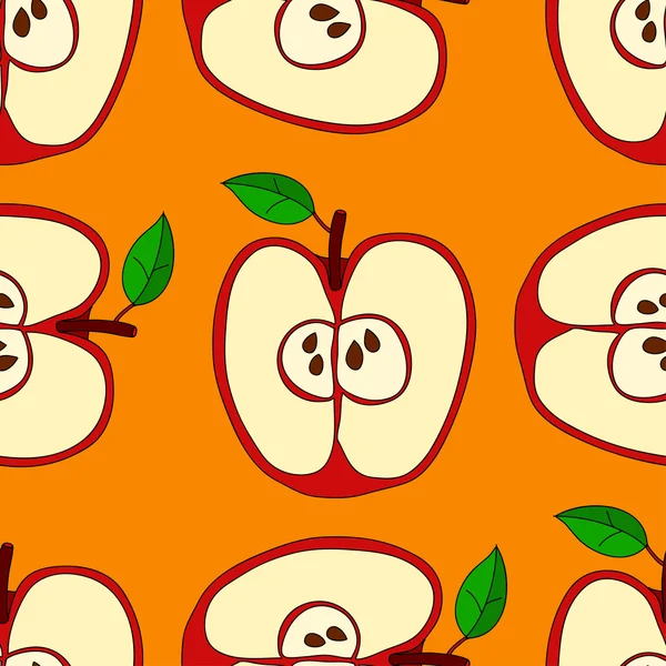 Kırmızı elma ile vektör seamless modeli 
