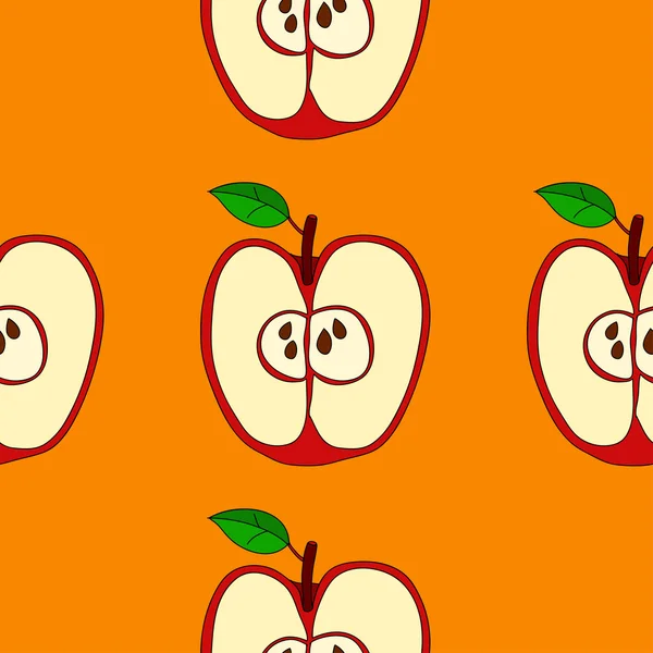 Kırmızı elma ile vektör seamless modeli 