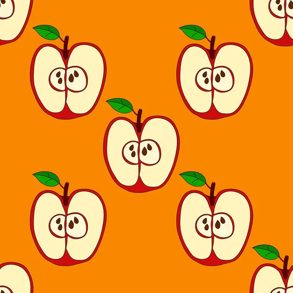 Kırmızı elma ile vektör seamless modeli 