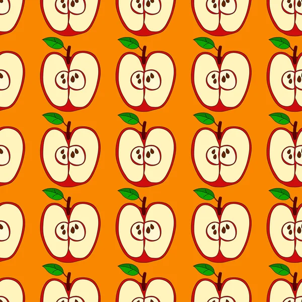 Kırmızı elma ile vektör seamless modeli 
