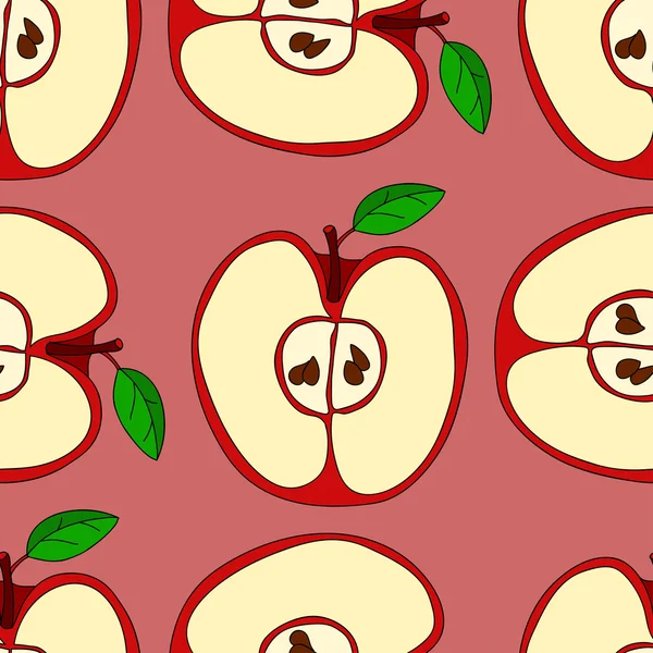 De naadloze patroon vector met rode appels — Stockvector