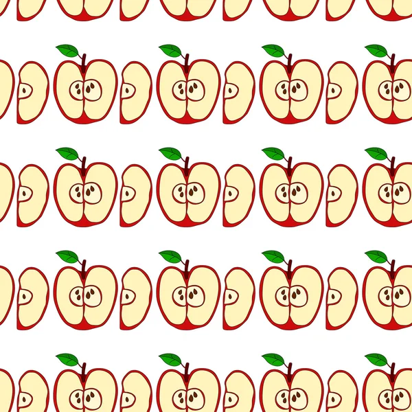 De naadloze patroon vector met rode appels — Stockvector