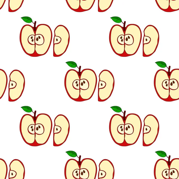 Векторний безшовний візерунок з червоними яблуками — стоковий вектор