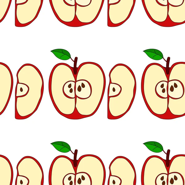 De naadloze patroon vector met rode appels — Stockvector