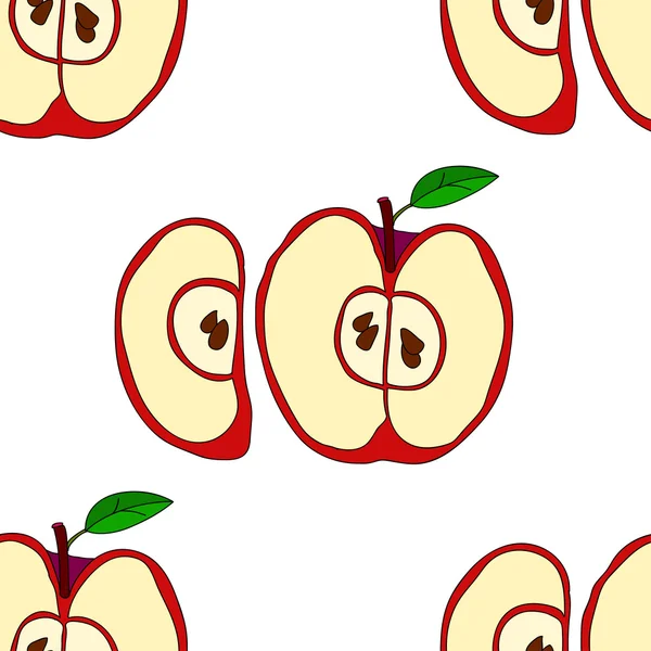 De naadloze patroon vector met rode appels — Stockvector