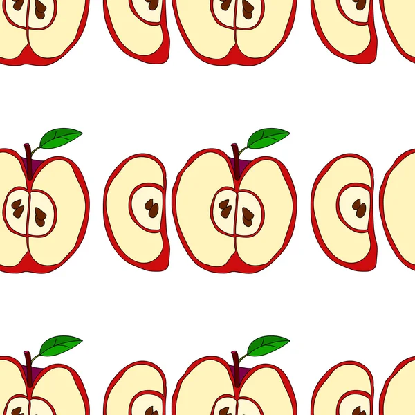 Patrón sin costura vectorial con manzanas rojas — Archivo Imágenes Vectoriales