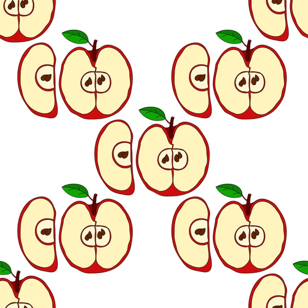 De naadloze patroon vector met rode appels — Stockvector