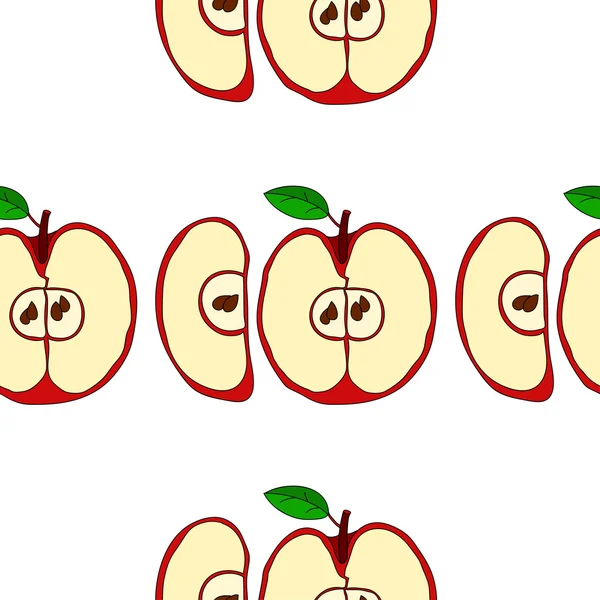 Vektorové bezešvé vzor s červenými jablky — Stockový vektor