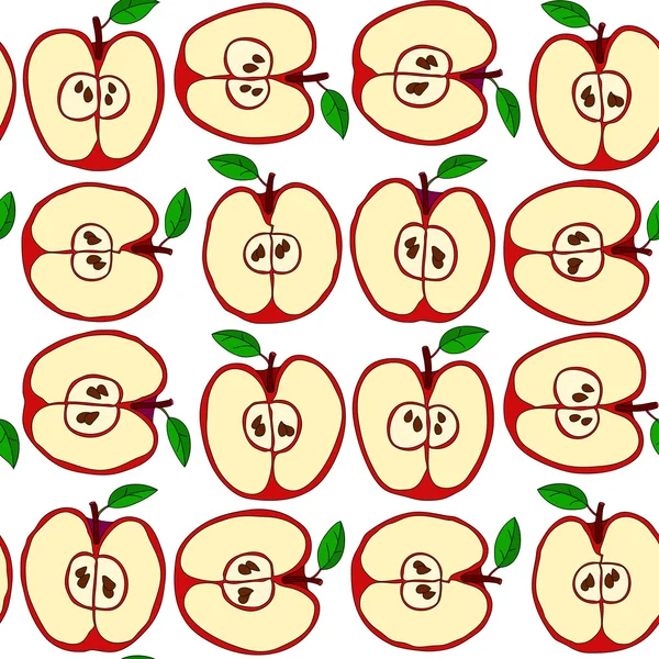 Kırmızı elma ile vektör seamless modeli 