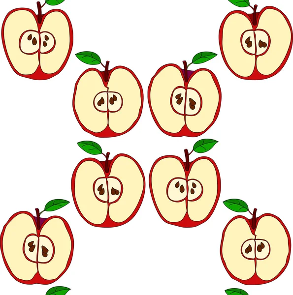 Kırmızı elma ile vektör seamless modeli 