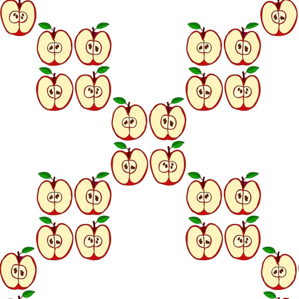 矢量无缝模式与红苹果 — 图库矢量图片
