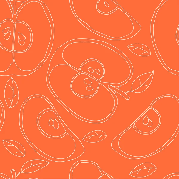 Fond coloré avec des pommes sans couture vectorielles — Image vectorielle