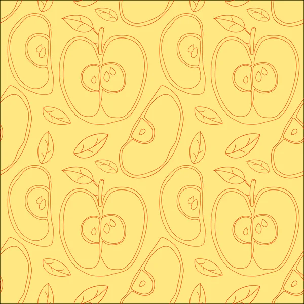 Fond coloré avec des pommes sans couture vectorielles — Image vectorielle