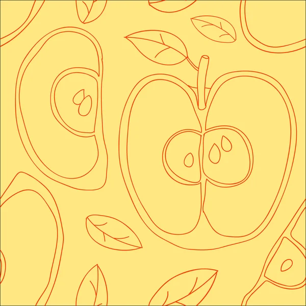 Цветной фон с векторными бесшовными яблоками — стоковый вектор