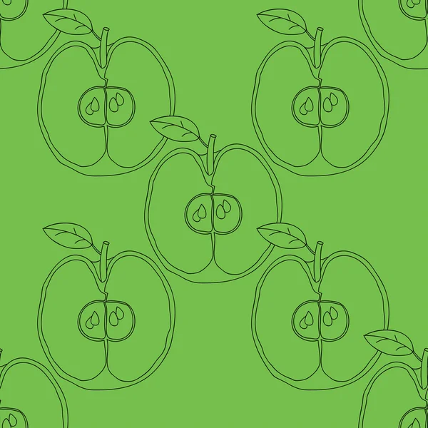 Fond sans couture avec des pommes . — Image vectorielle