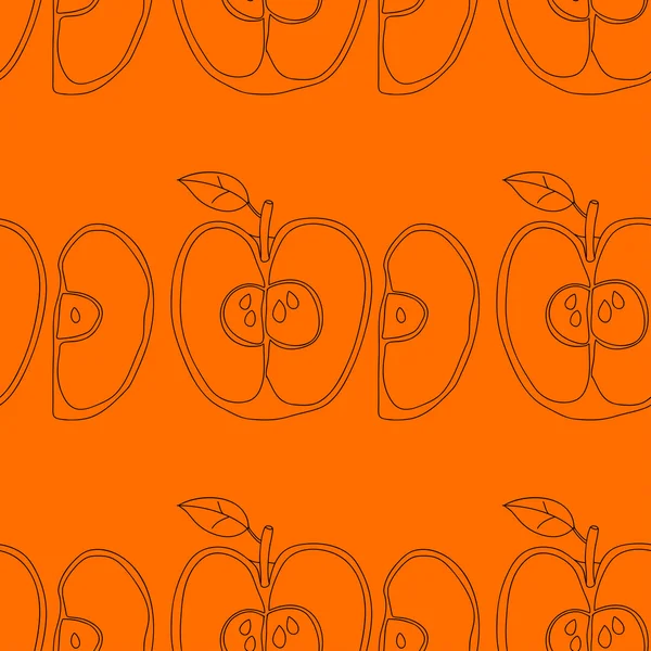 Fond sans couture avec des pommes . — Image vectorielle