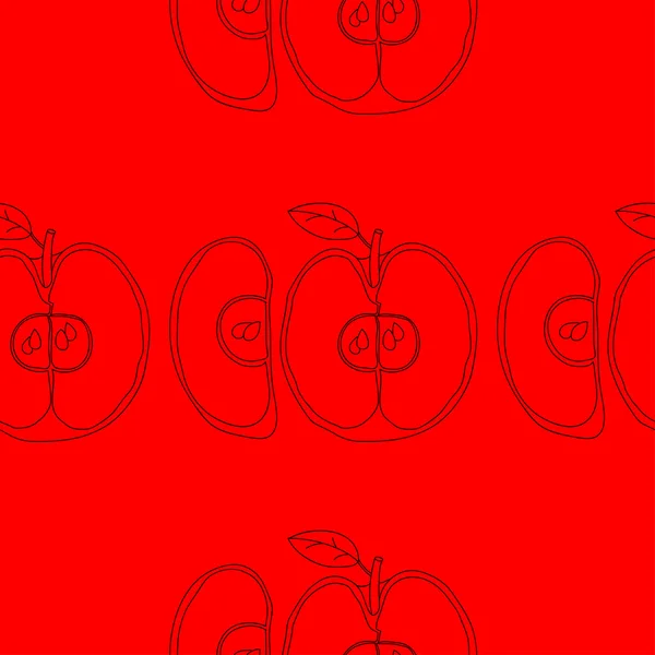 Bezszwowe tło z jabłkami. — Wektor stockowy