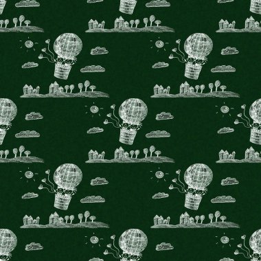 Mutlu erkek ve kız büyük ballon sinek. 