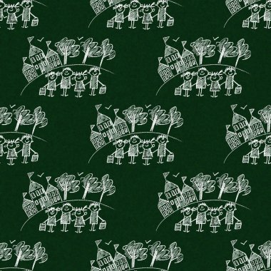 Mutlu çocuklar ile renkli resim