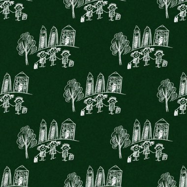 Mutlu çocuklar ile renkli resim