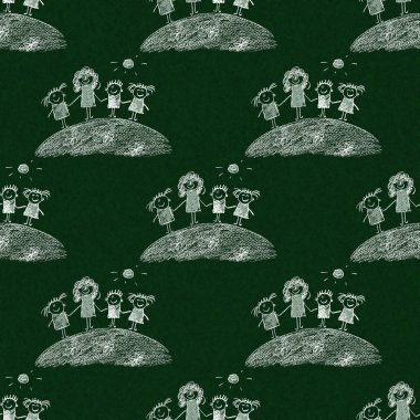 Mutlu çocuklar ile renkli resim