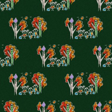 Mutlu çocuklar ile renkli resim