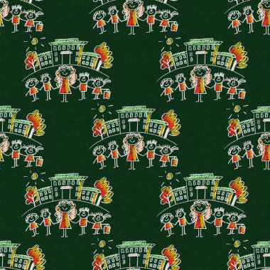 Mutlu çocuklar ile renkli resim