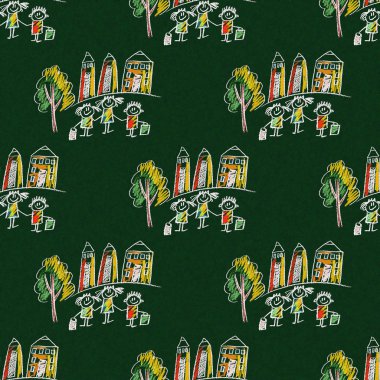 Mutlu çocuklar ile renkli resim