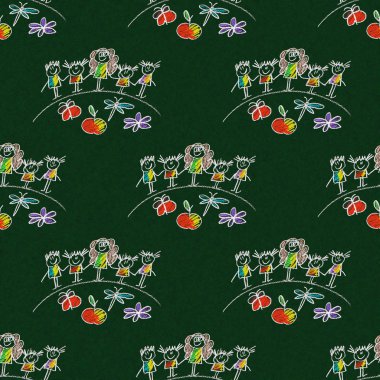 Mutlu çocuklar ile renkli resim