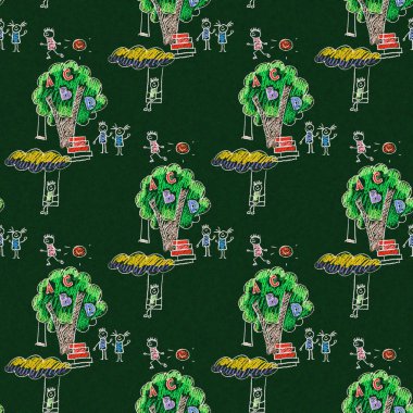 Mutlu çocuklar ile renkli resim