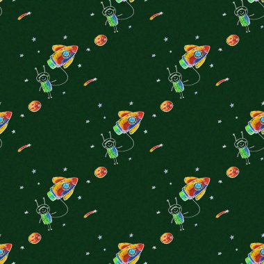 Roket ile mutlu çocuk