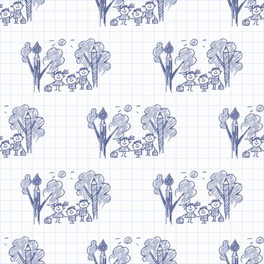 Mutlu çocuklar ile renkli resim