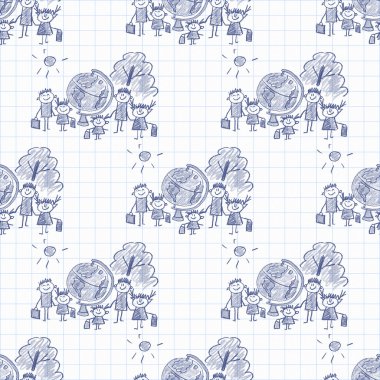 Mutlu çocuklar ile renkli resim