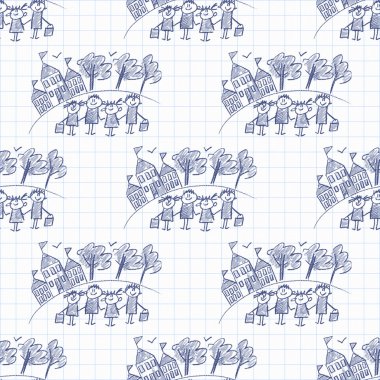 Mutlu çocuklar ile renkli resim